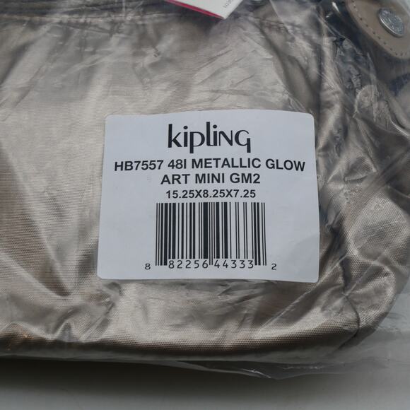 NEW Kipling Mini Tote Bag Purse Metallic Glow Monkey Detachable Shoulder Strap - Picture 15 of 16